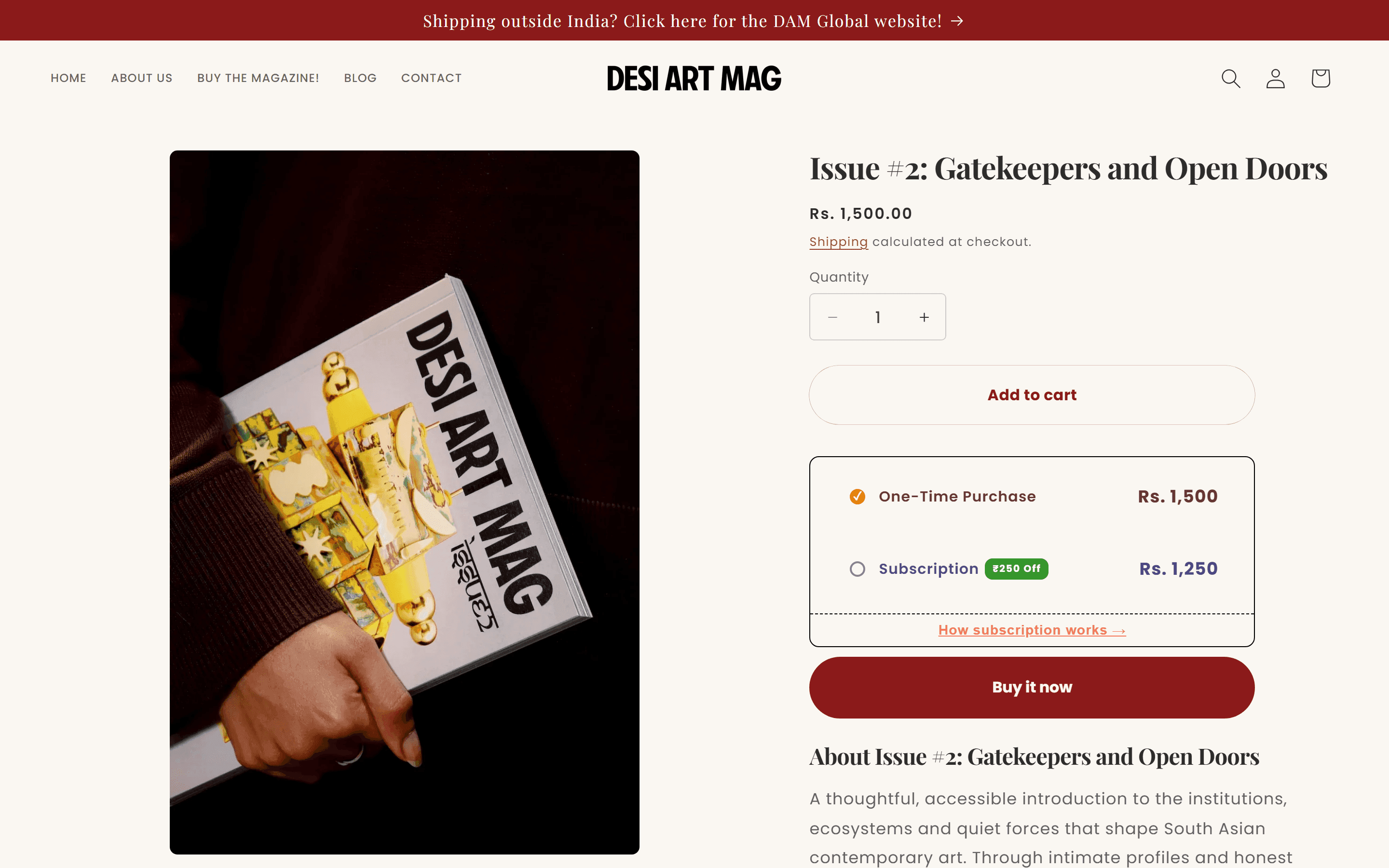 Desi Art Mag — Product page
