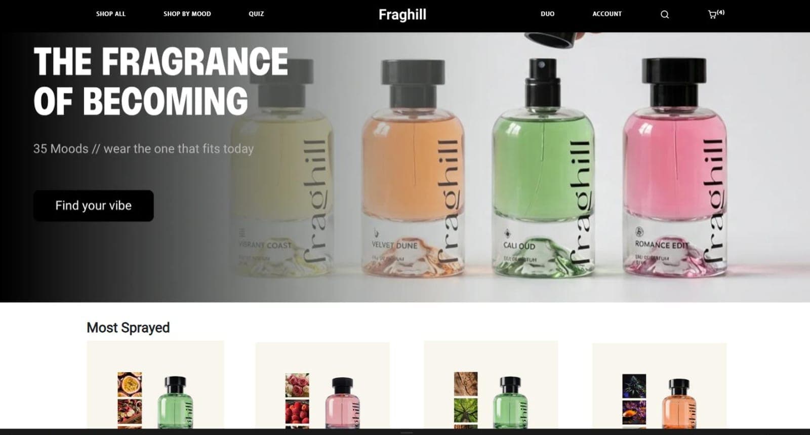The Fraghill homepage before the rebuild