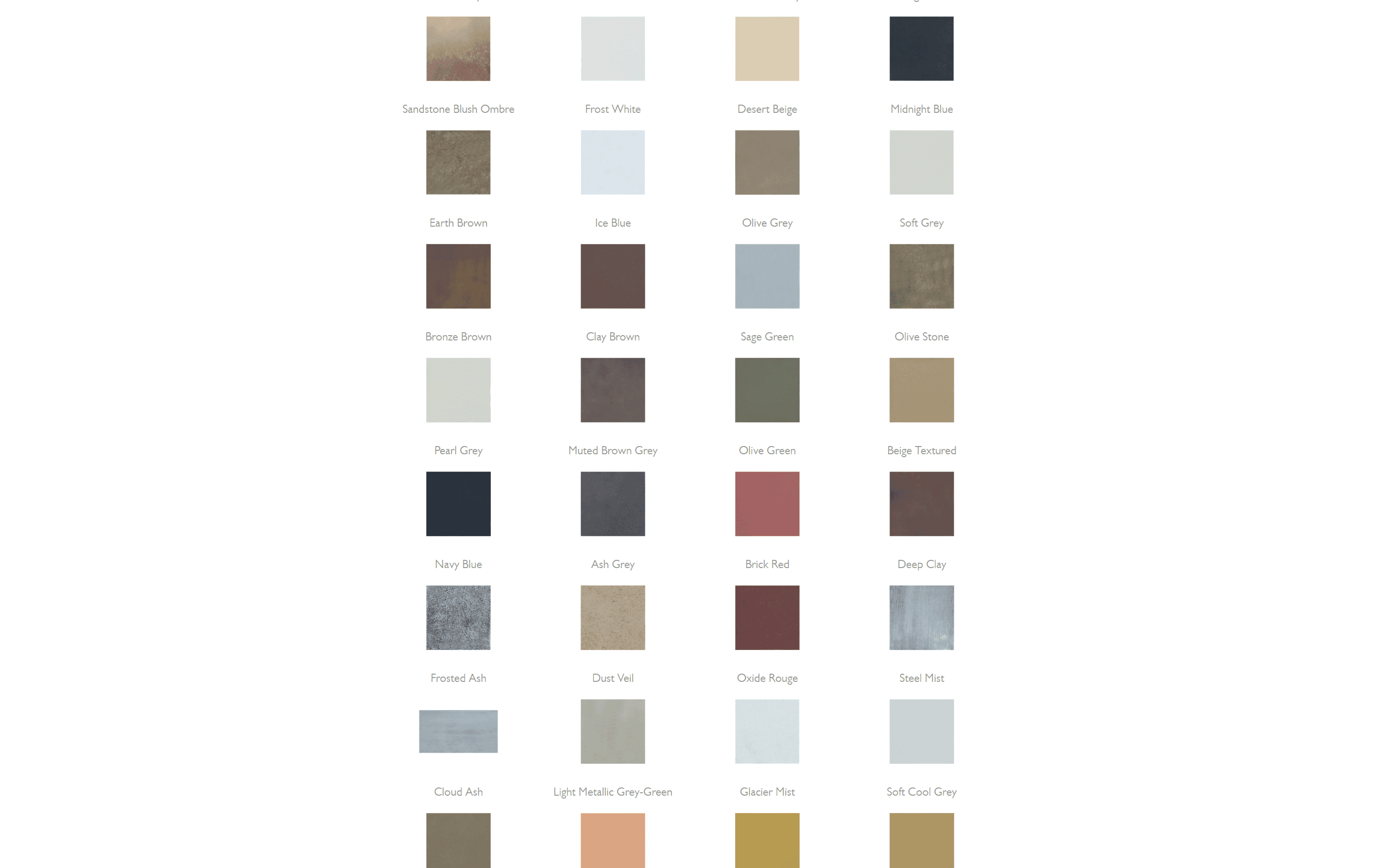 Nara Livin — Swatches grid