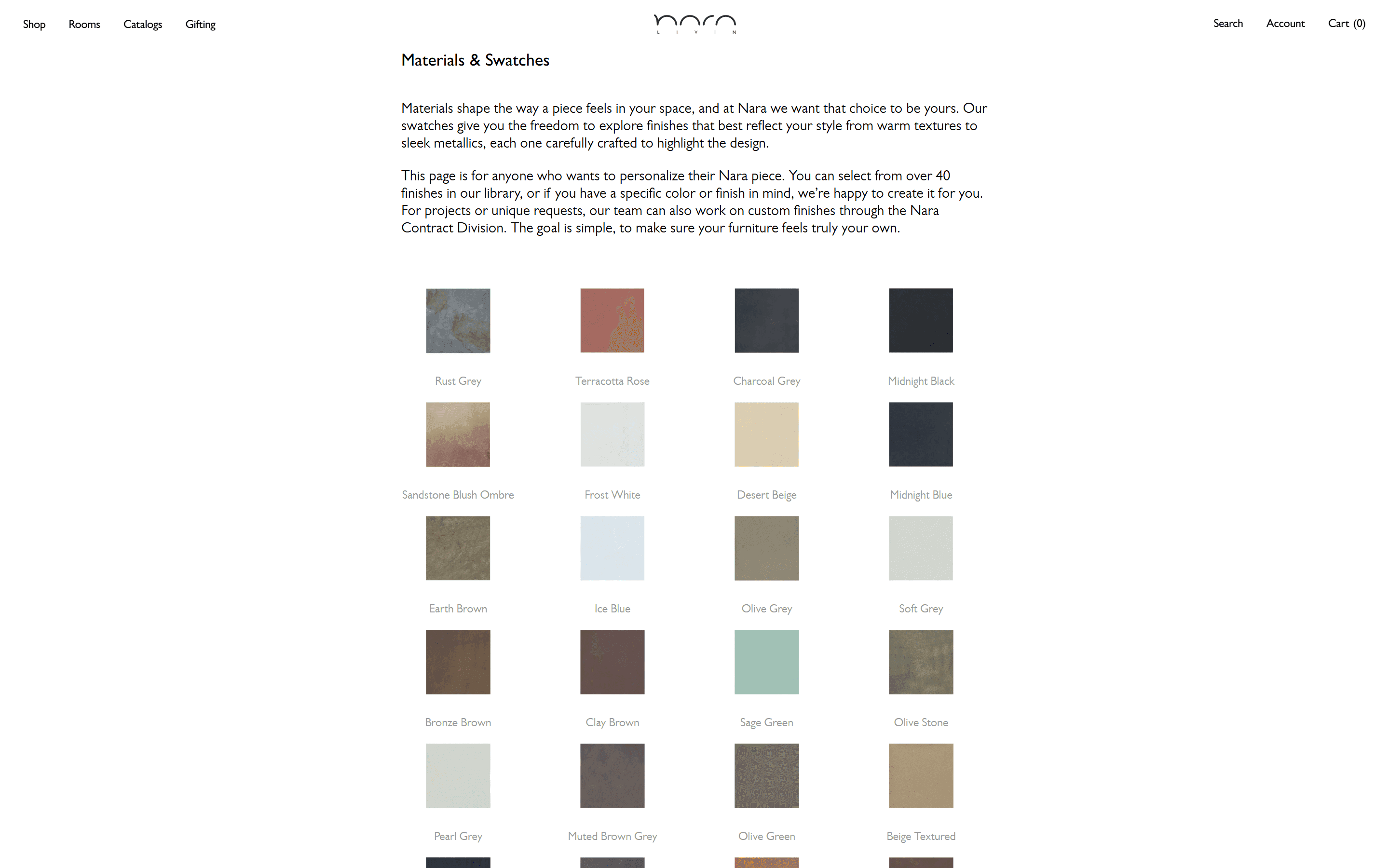 Nara Livin — Swatches