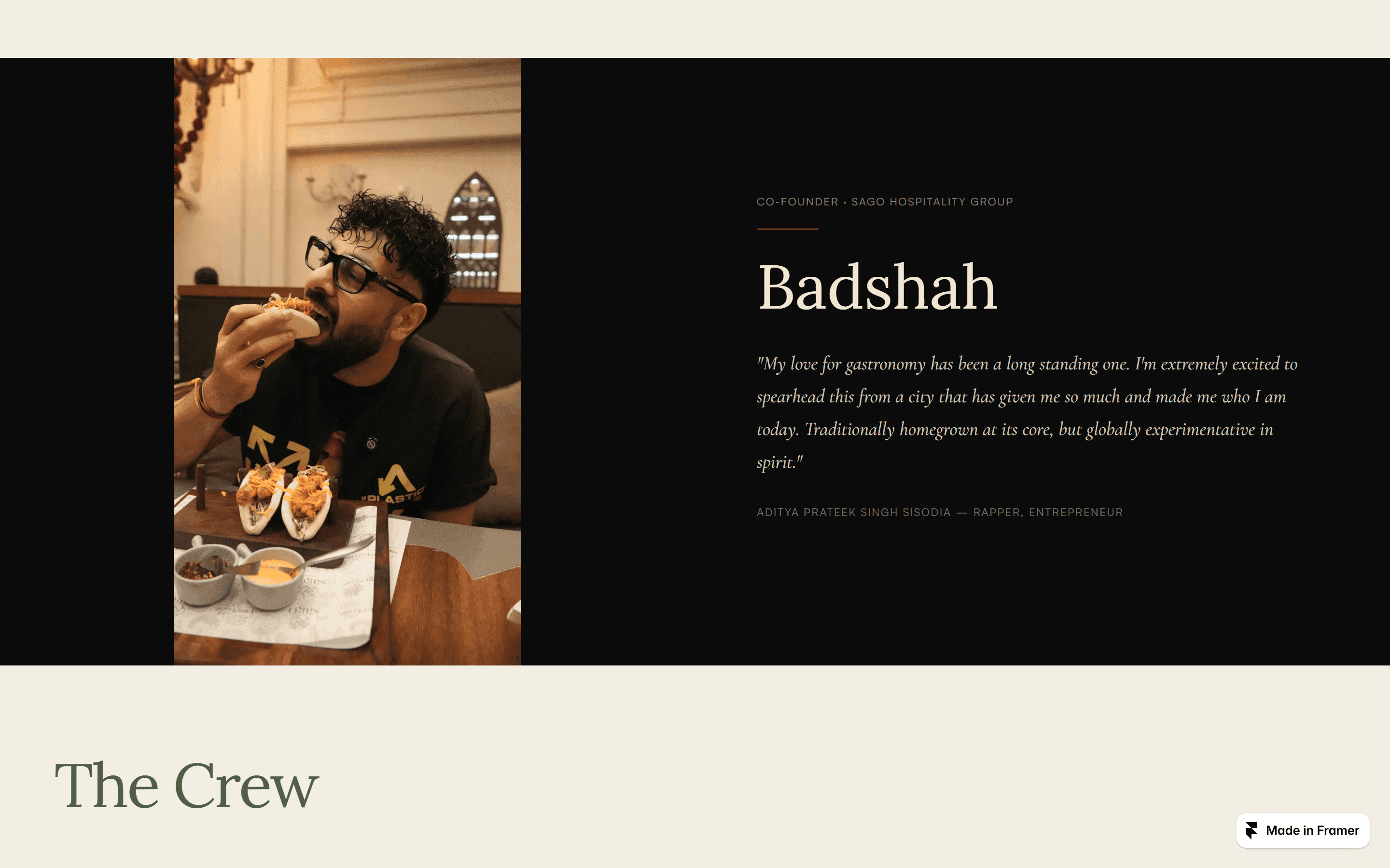 Sago Hospitality — Badshah