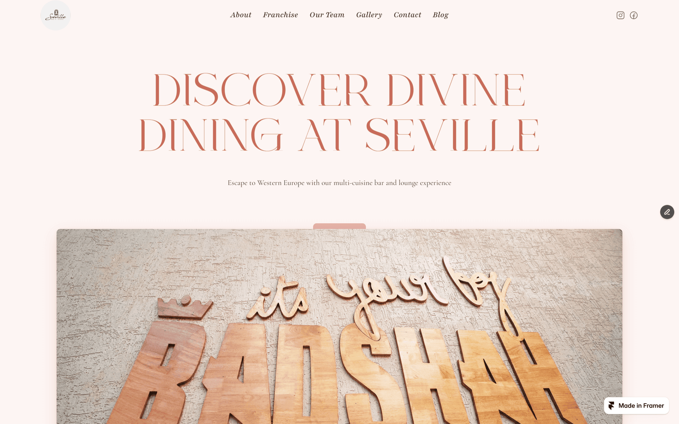 Sago Hospitality — Seville page