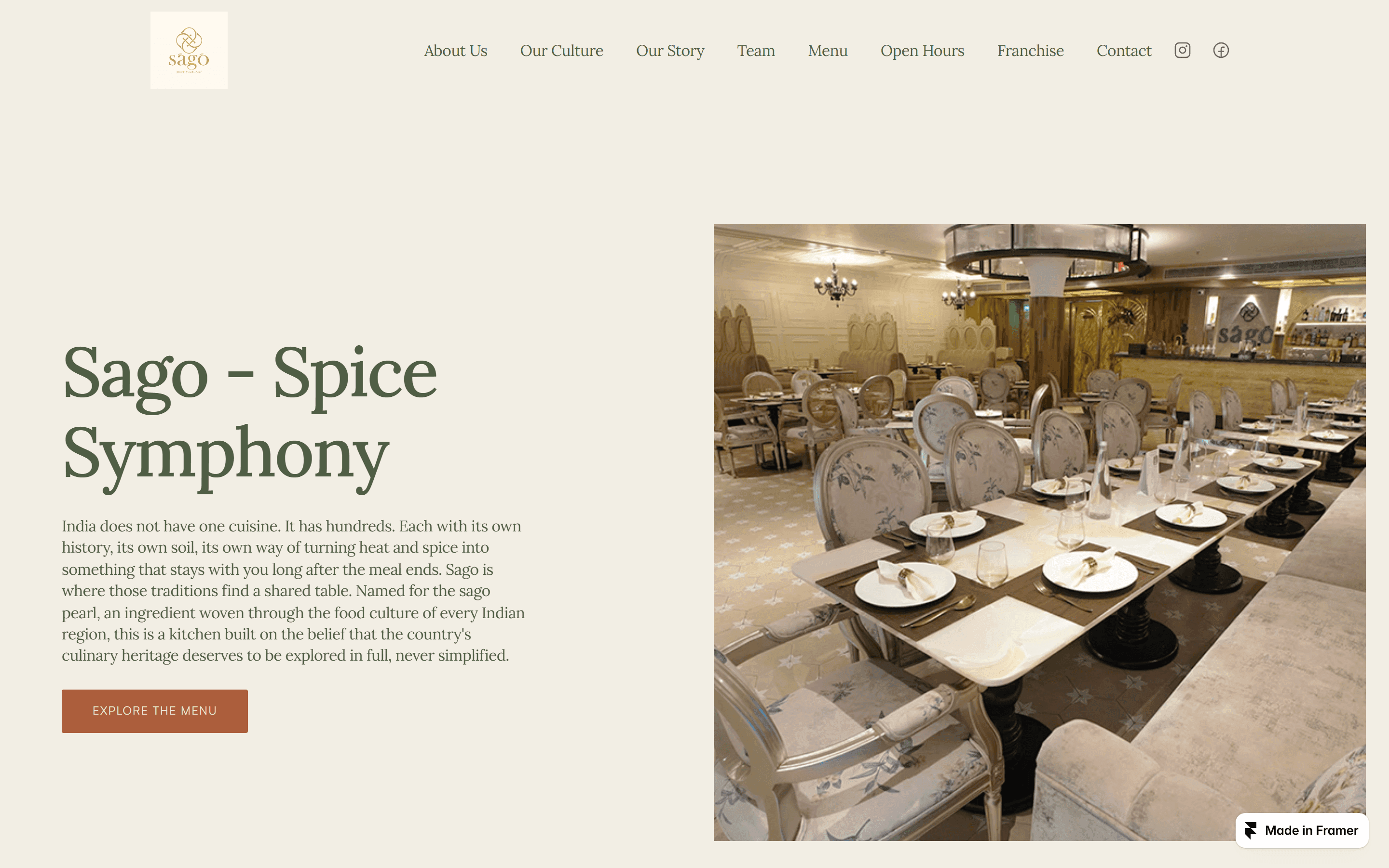 Sago Hospitality — Sago page